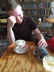 Me, minutes after meeting Rustle the nine-banded armadillo.